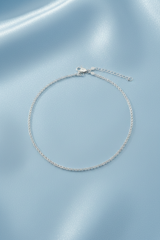 V Cut Box Chain Anklet