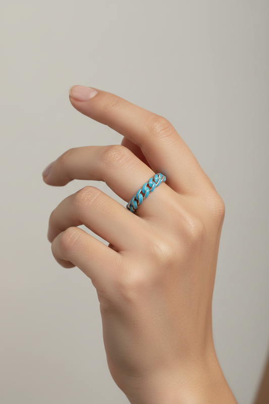 Blue Enamel Ring