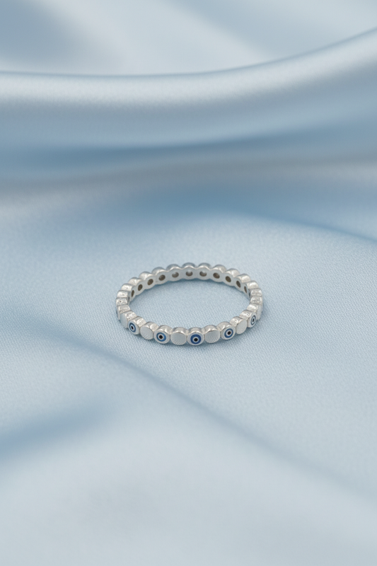 Blue Evil Eye Band Ring