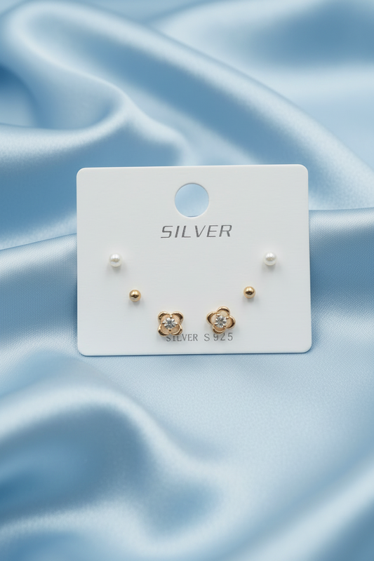 Rose Flower Earring Set