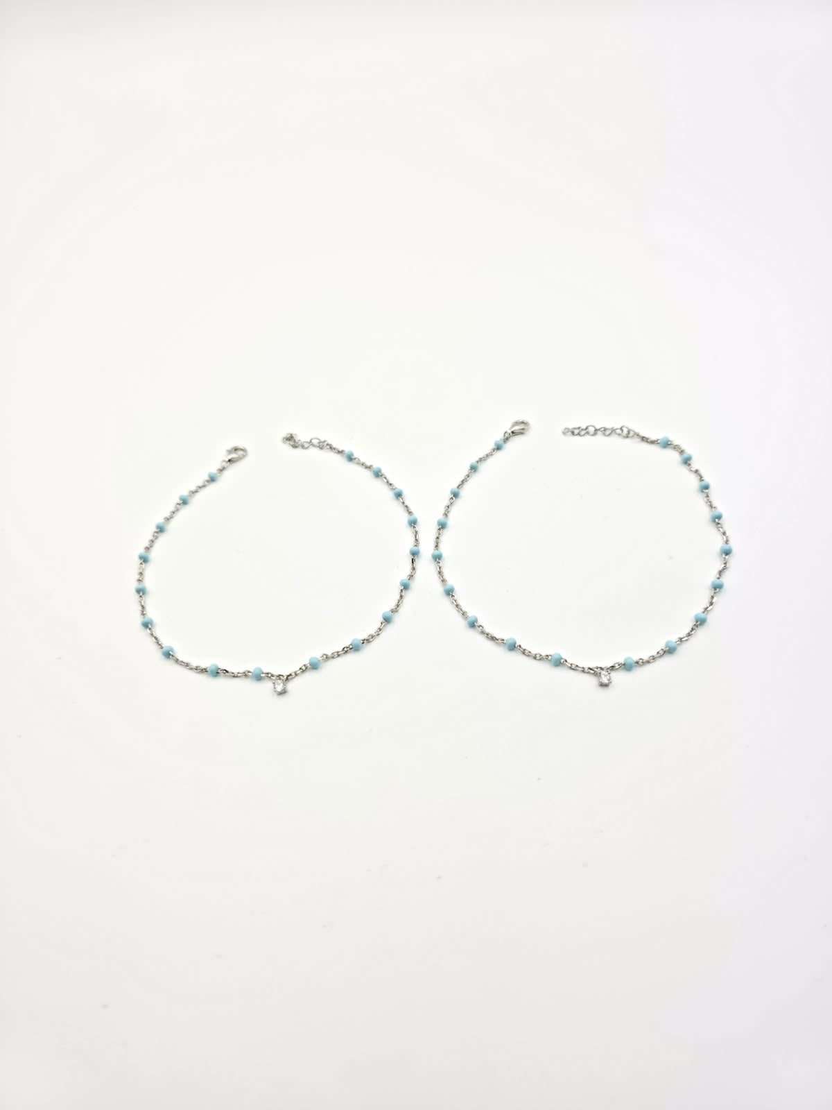 Sky Blue Enamel Anklet