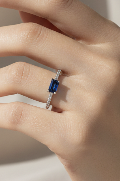 Blue Emerald Ring