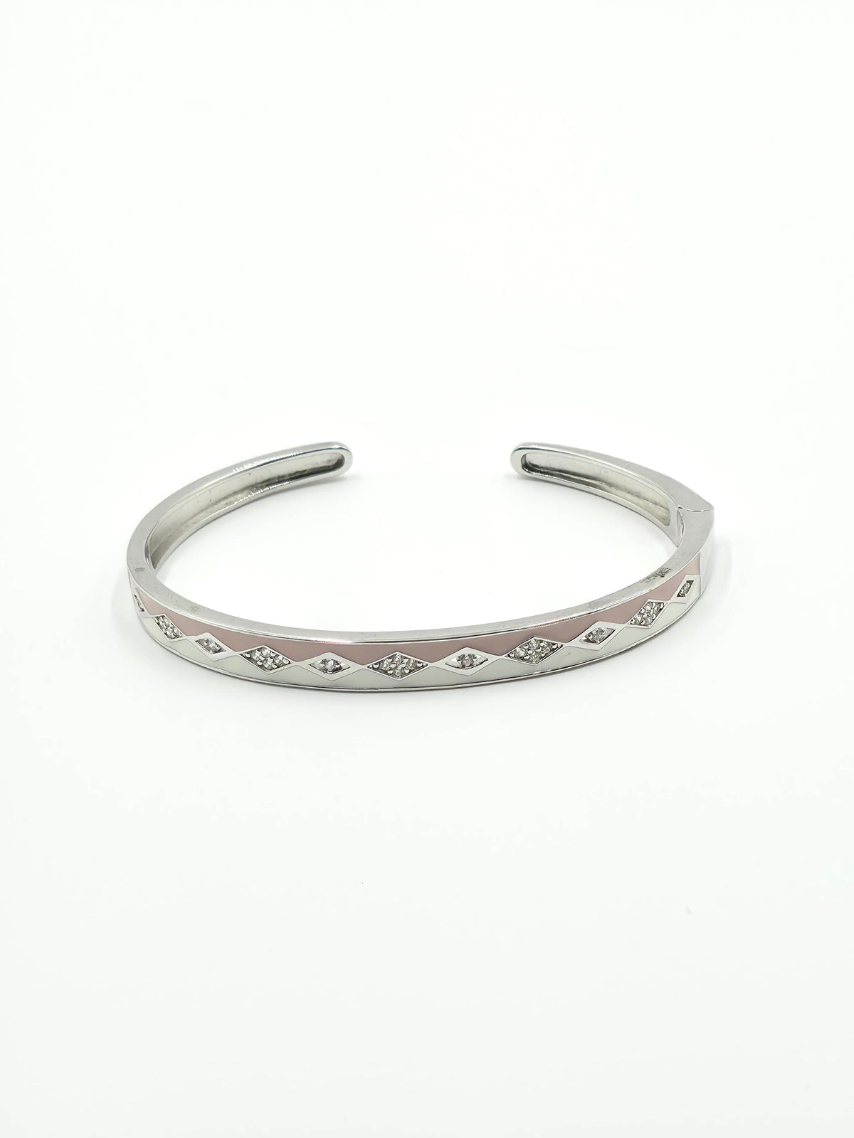 Pink & White Enamel Bracelet