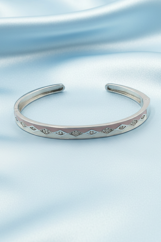 Pink & White Enamel Bracelet