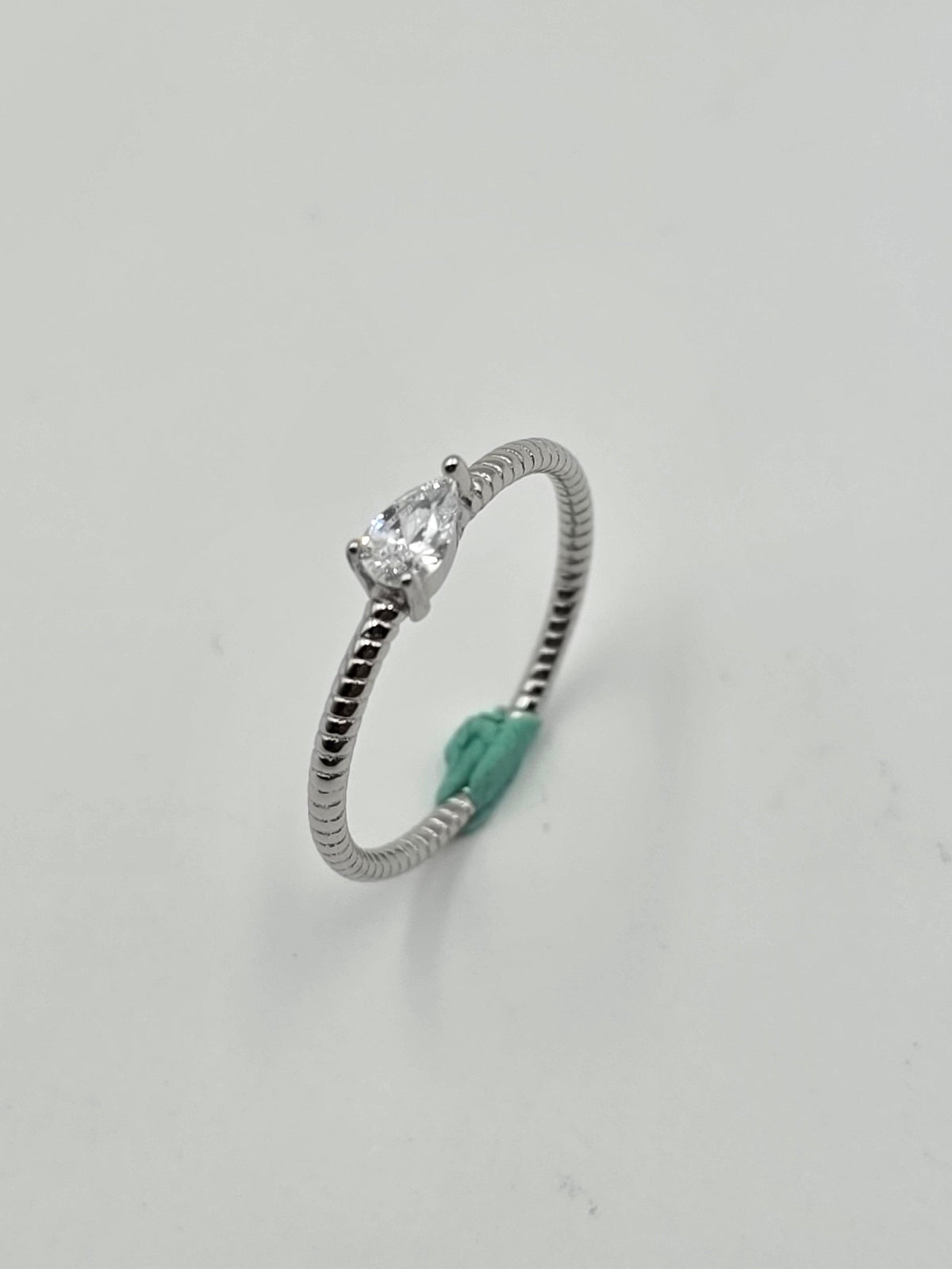 Pear Solitaire Ring