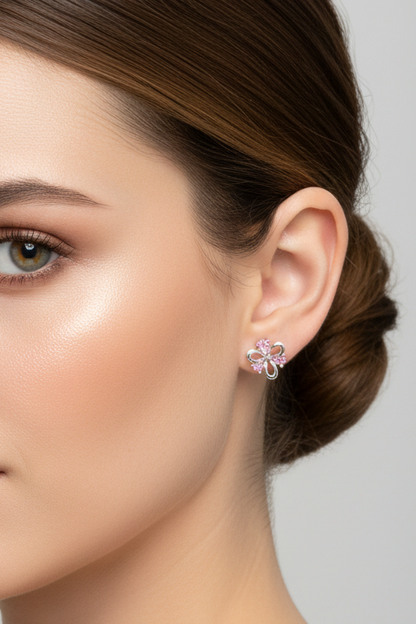 Pink Flower Earring