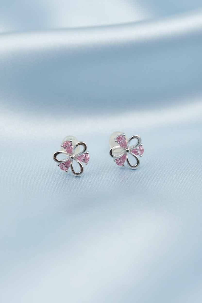 Pink Flower Earring