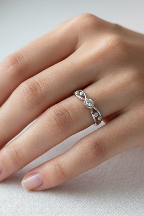 Infinity Solitaire Bezel Ring