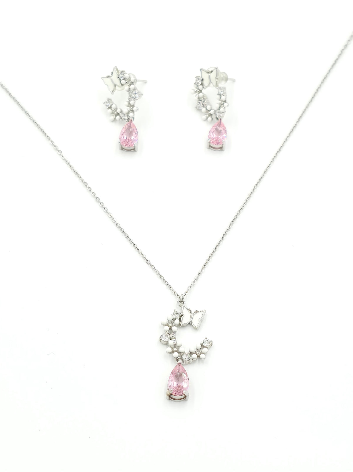 Romantic Pink Pear-Cut Butterfly Set