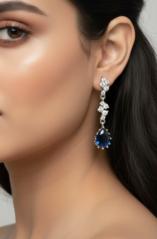 Blue Drop Long Earring