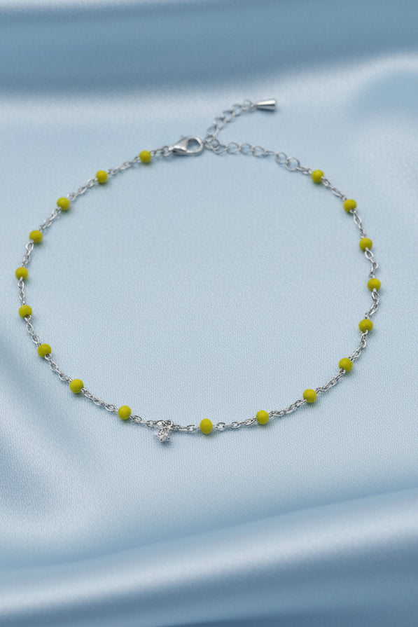 Yellow Enamel Anklet