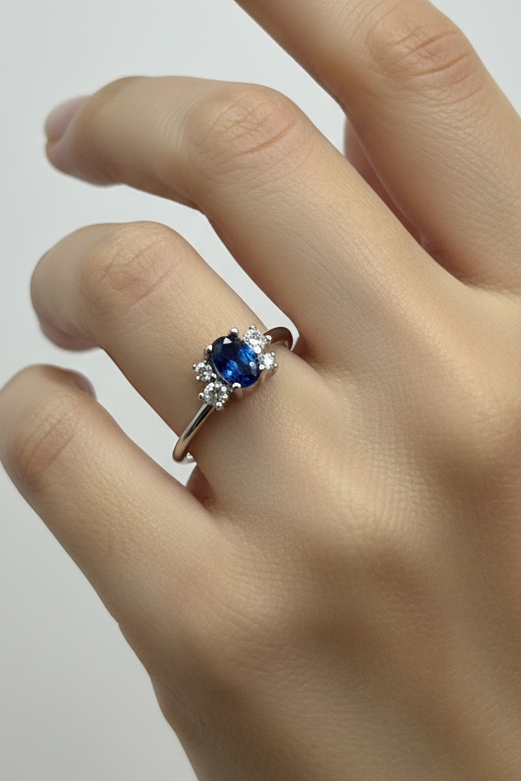 Oval Blue Sapphire Ring