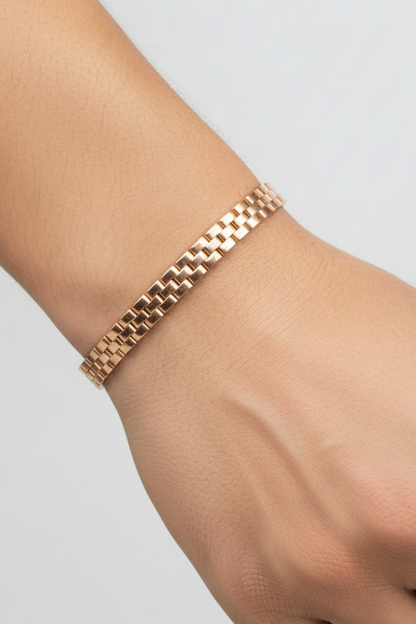 Rose Gold Watch Link Men's Bracelet