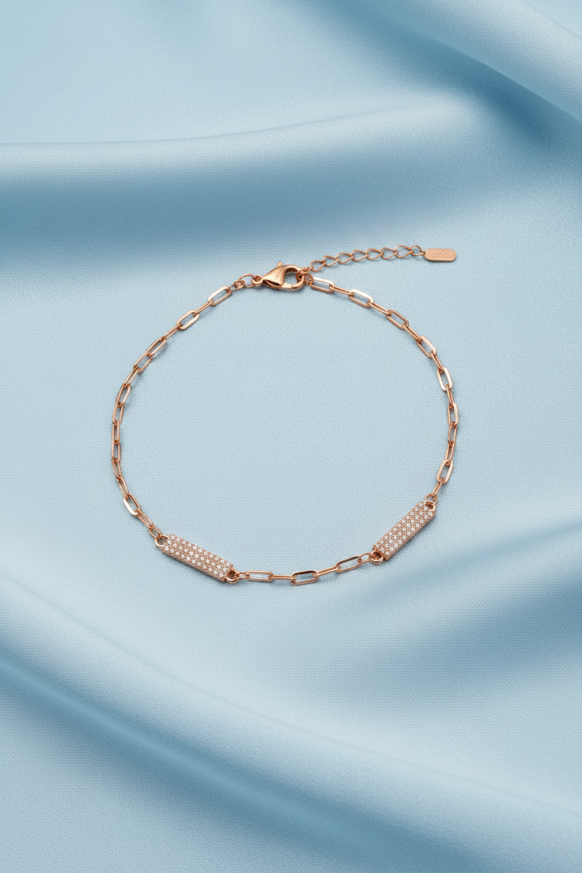 Rose Gold Paperclip Chain Bracelet