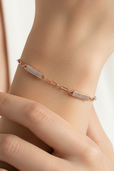 Rose Gold Paperclip Chain Bracelet