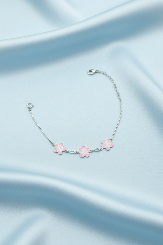Pink Flower Baby Bracelet