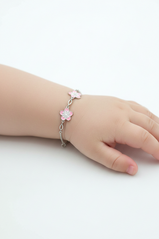 Pink Flower Baby Bracelet
