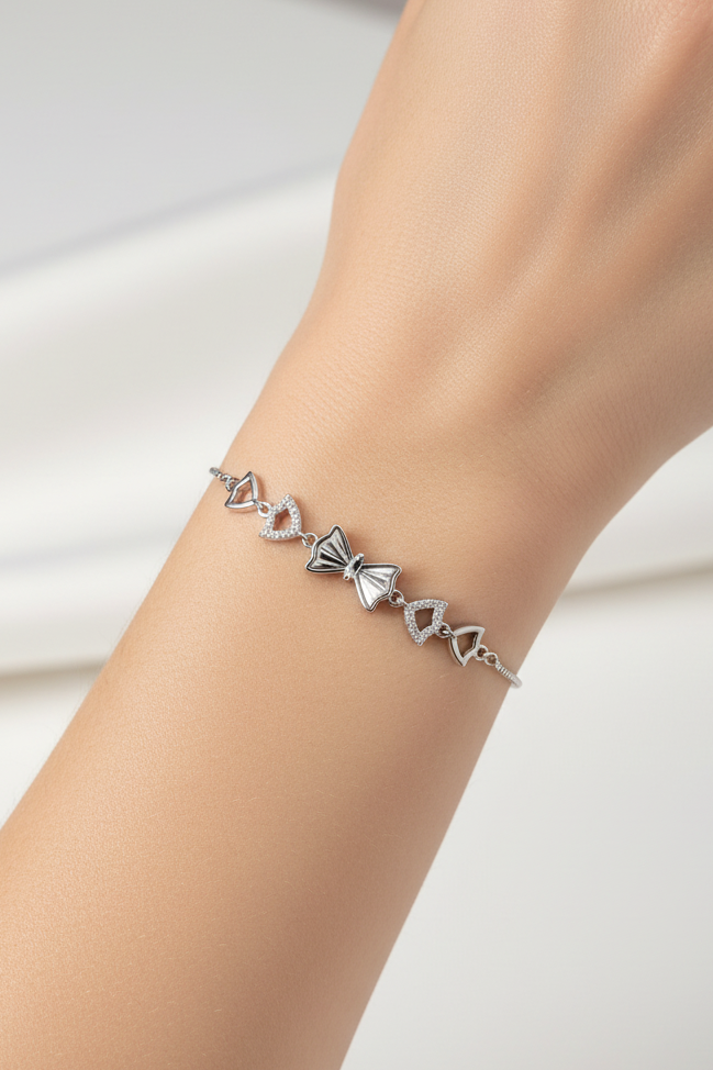 MOP Bow Charm Bracelet