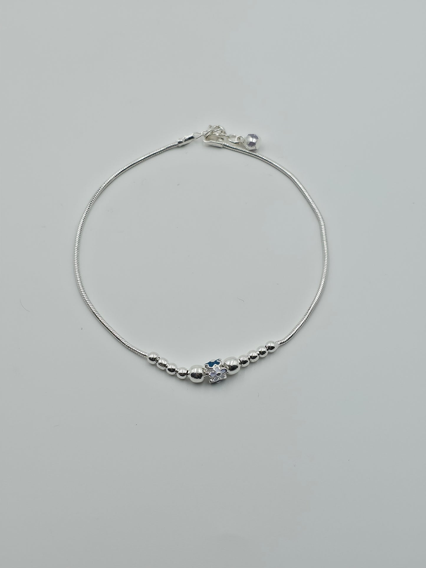 Hollow Blue Flower Beaded Anklet