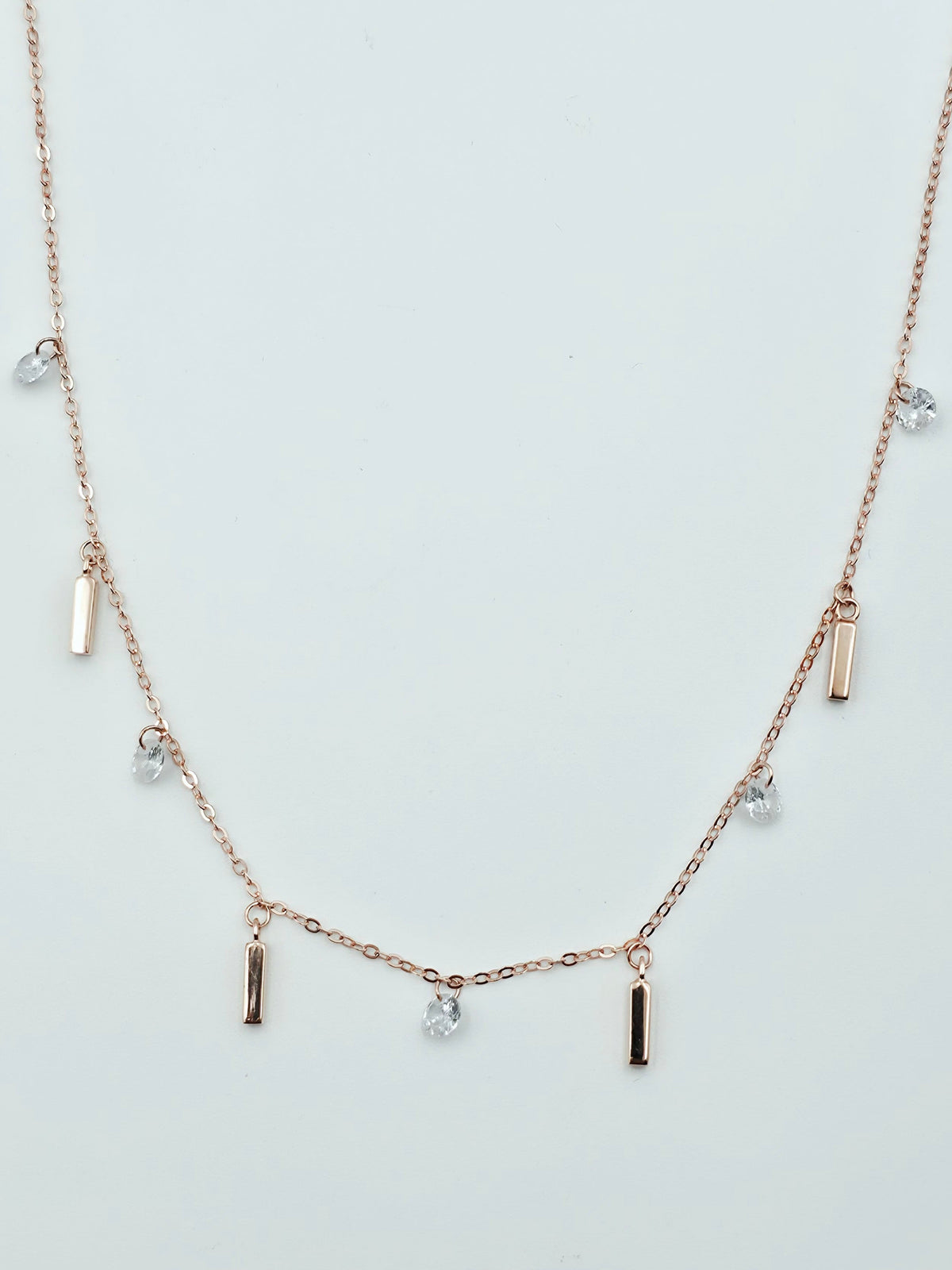 Rose Gold Geometric Bar Necklace