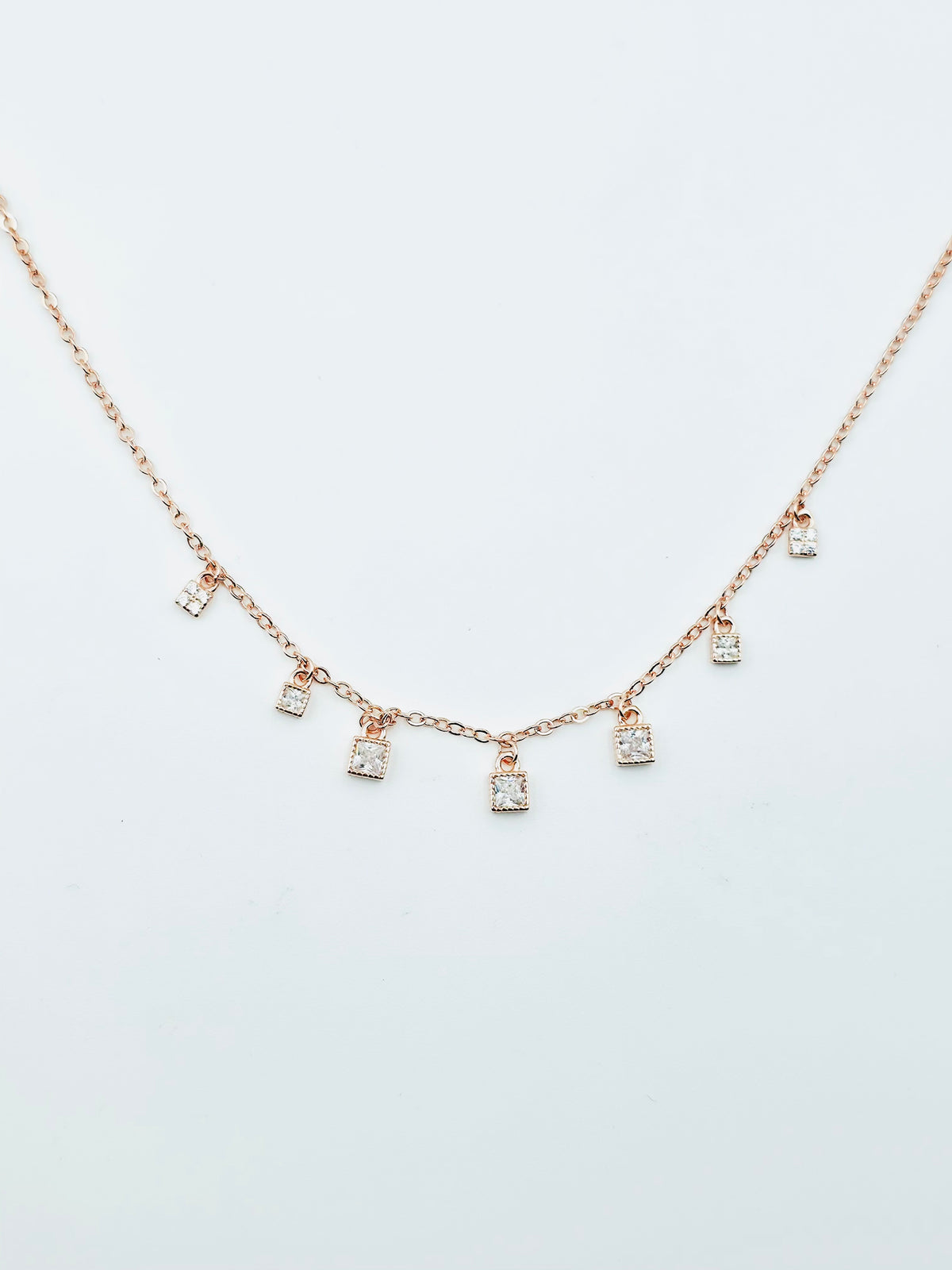 Rose Gold Solitaire Dangle Choker