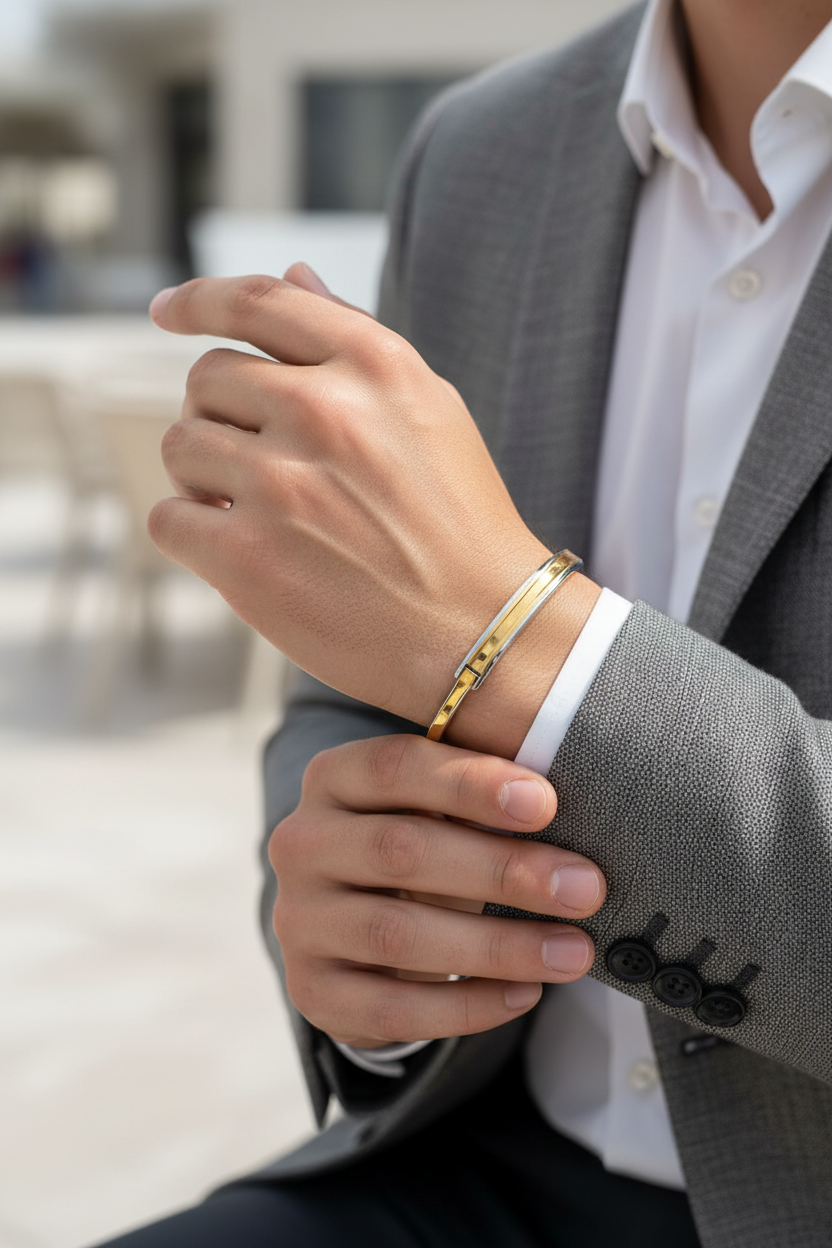Two Tone Silver Bracelet
