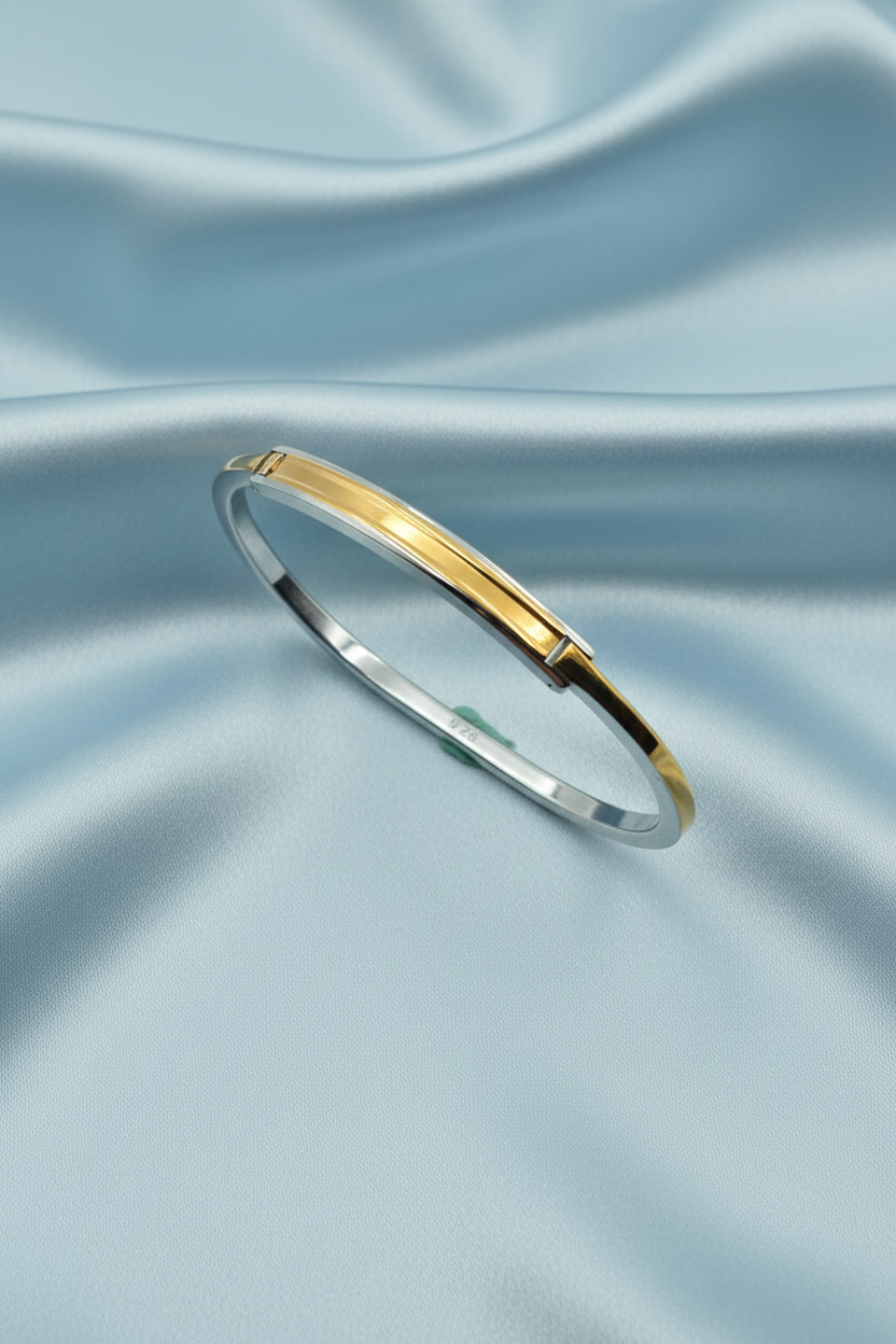 Two Tone Silver Bracelet