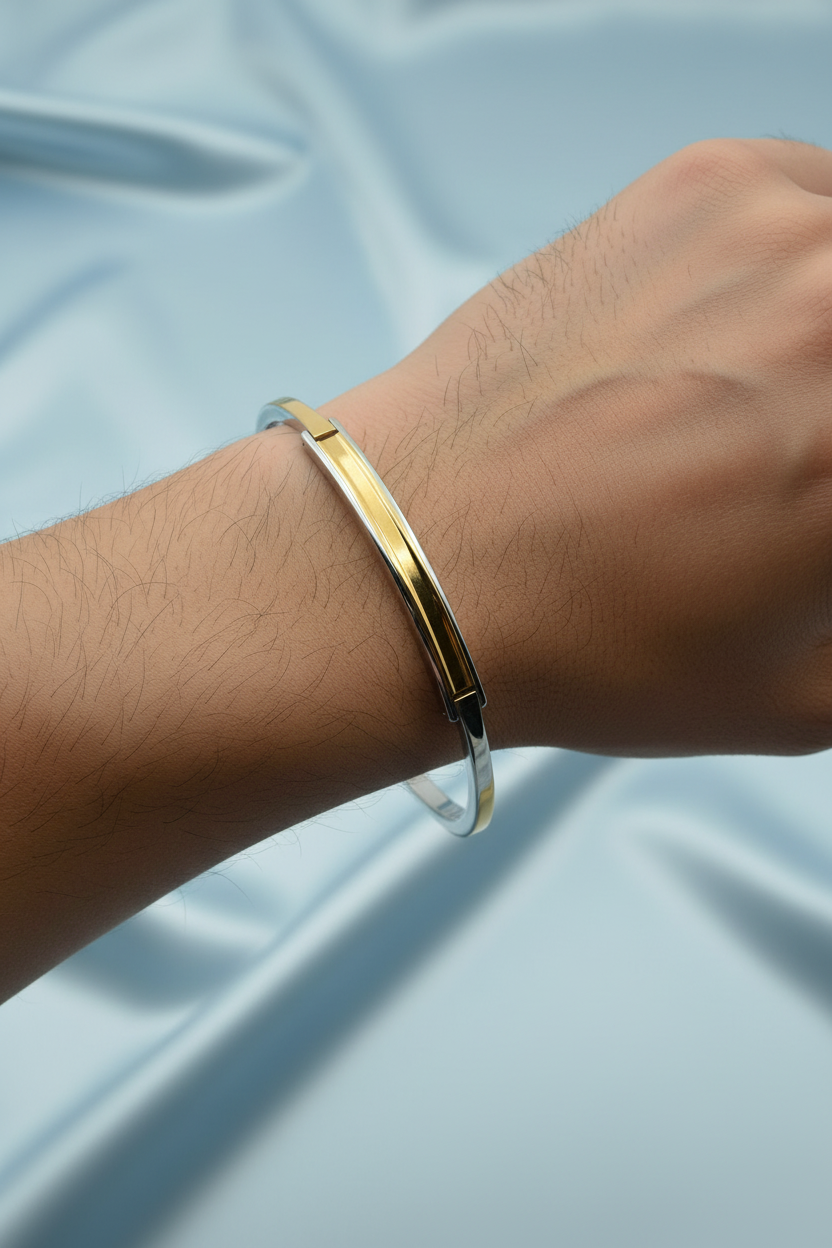 Two Tone Silver Bracelet