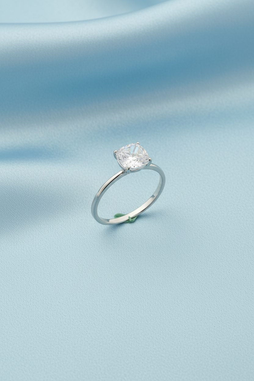 Square Solitaire Ring