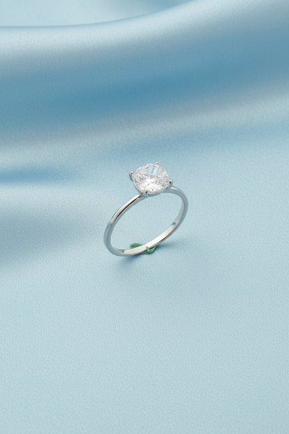 Square Solitaire Ring