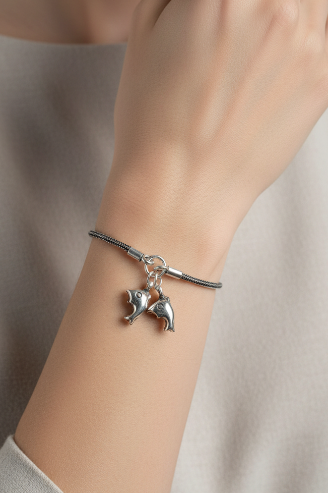 Oxidise Fish Charm Bracelet
