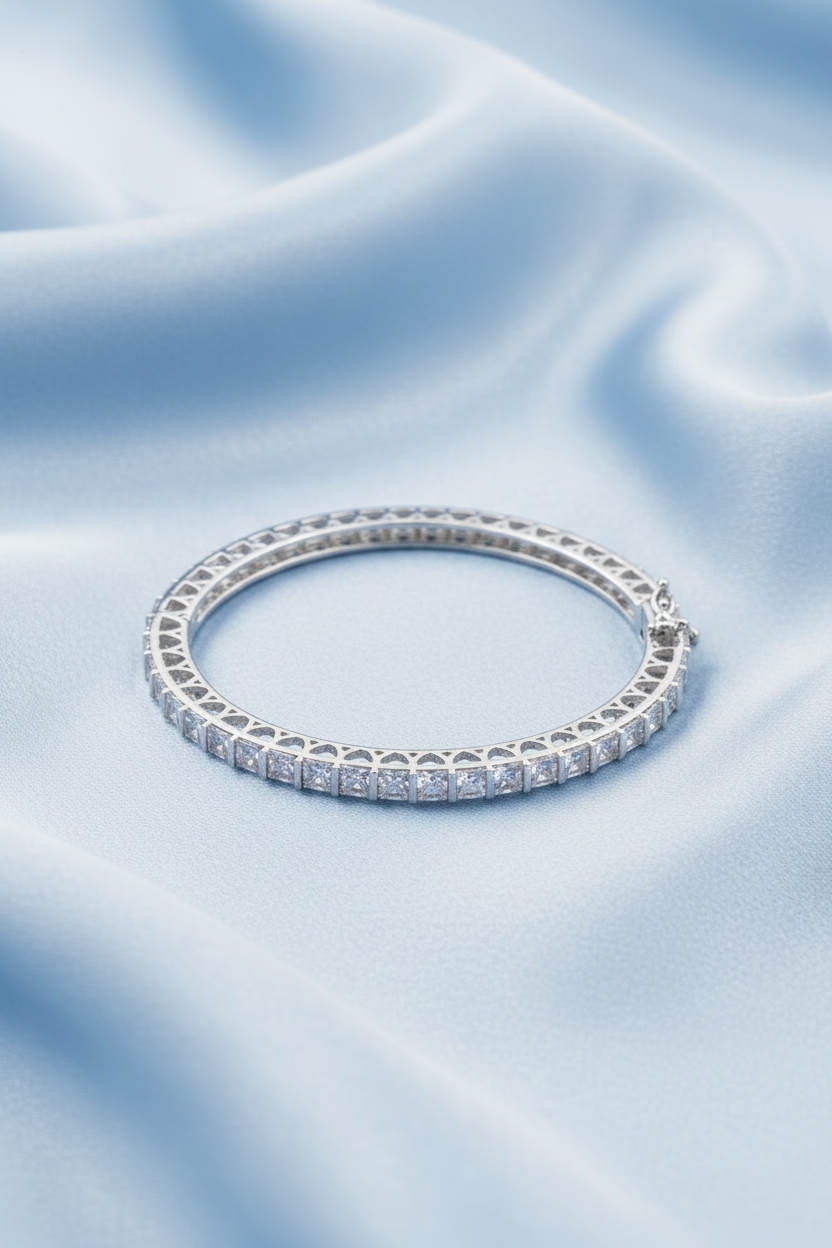 Square Diamond Eternity Bangles