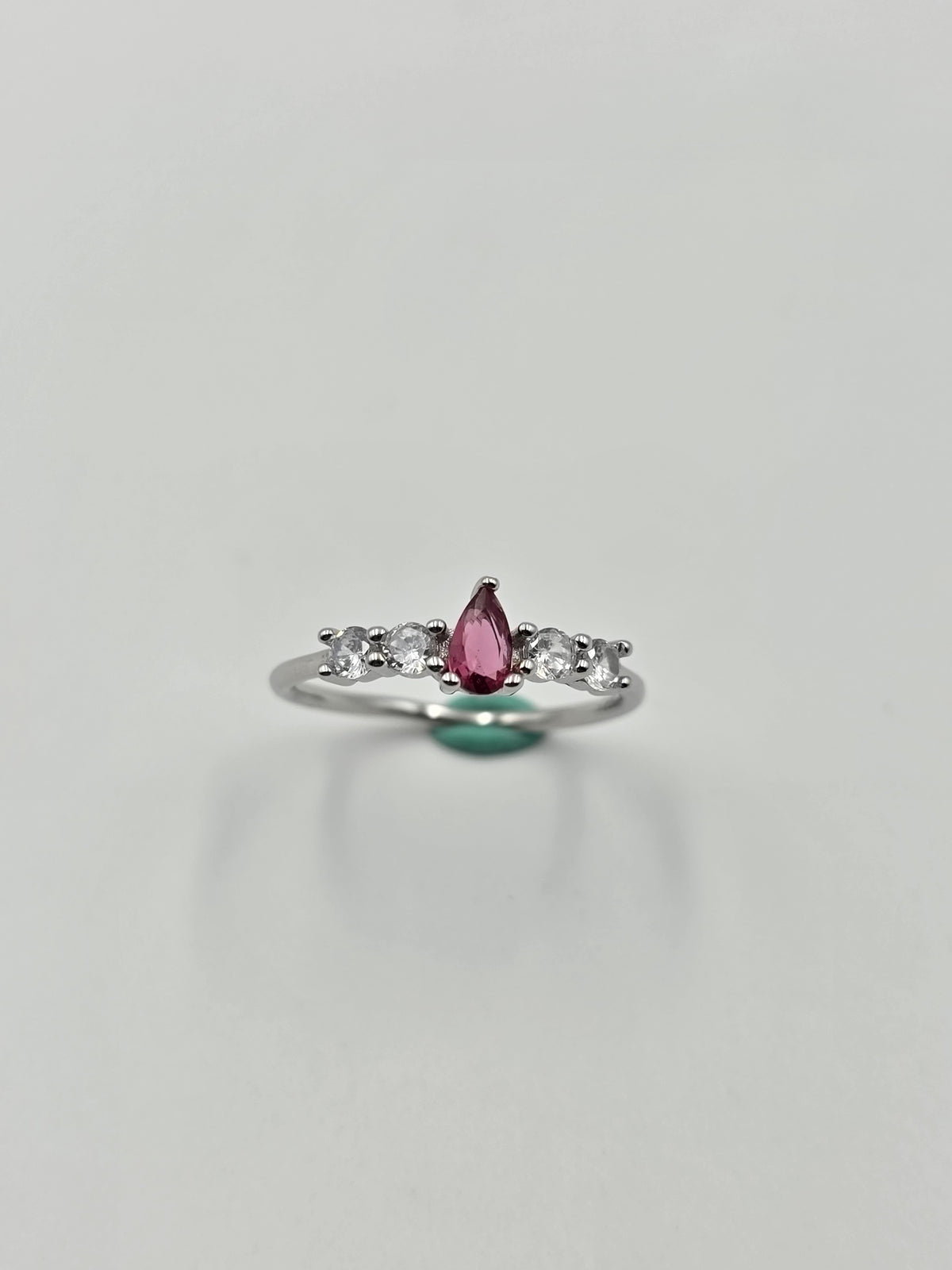 Pink Ruby Pear Shape Ring