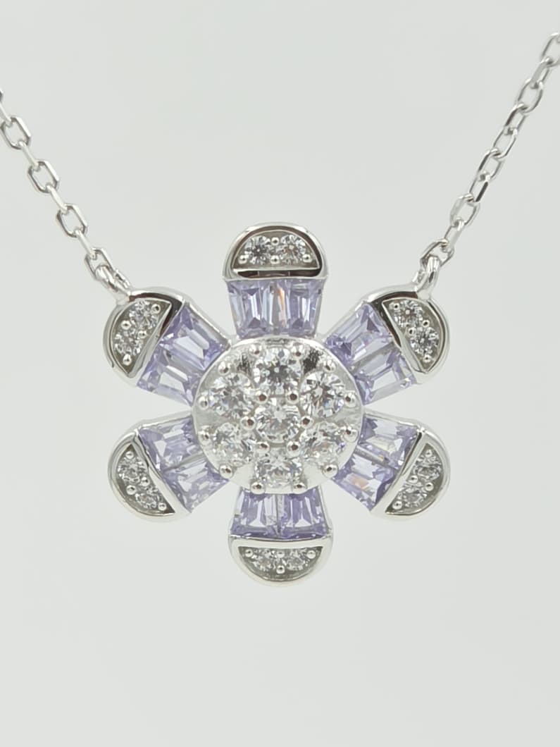 Lilac Flower Pendant Set