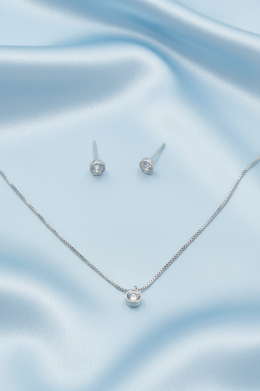 Minimalist Bezel-Set Solitaire Set