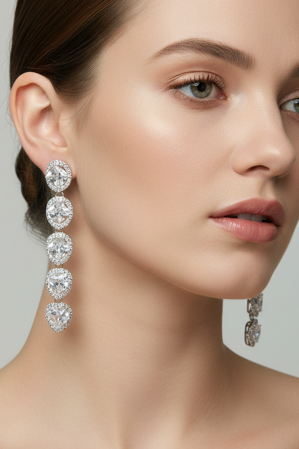 Diamond Shape Long Earring