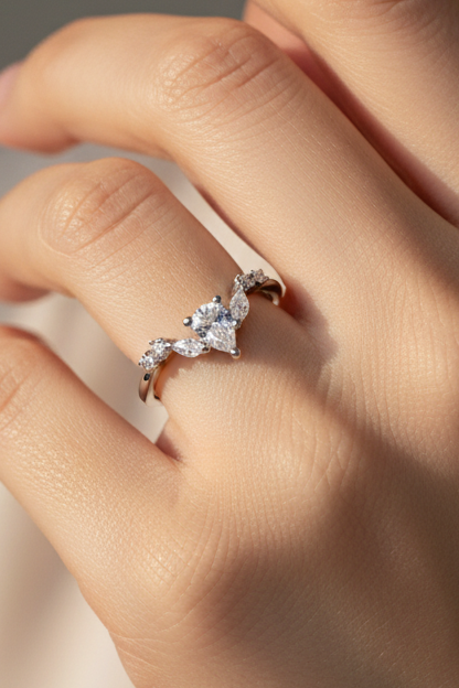 Pear Cut Crown Ring