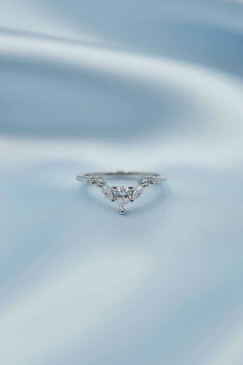 Pear Cut Crown Ring