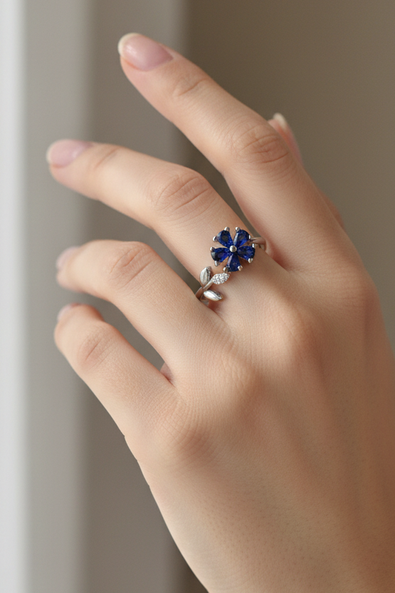 Blue Flower Ring
