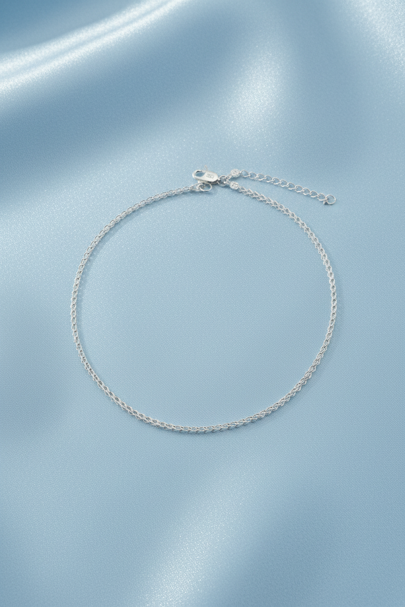 V Cut Box Chain Anklet