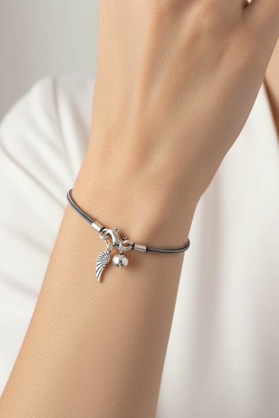 Oxidise Wing Charm Bracelet