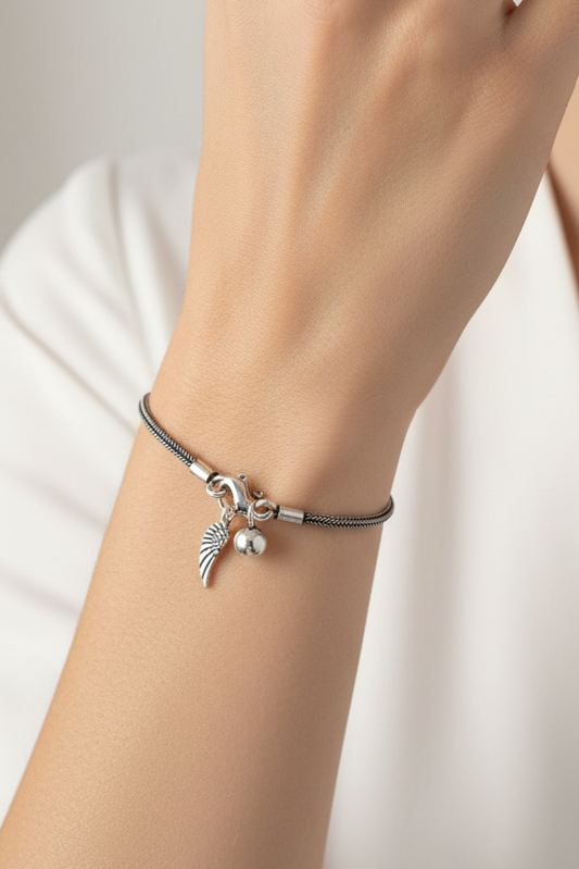 Oxidise Wing Charm Bracelet