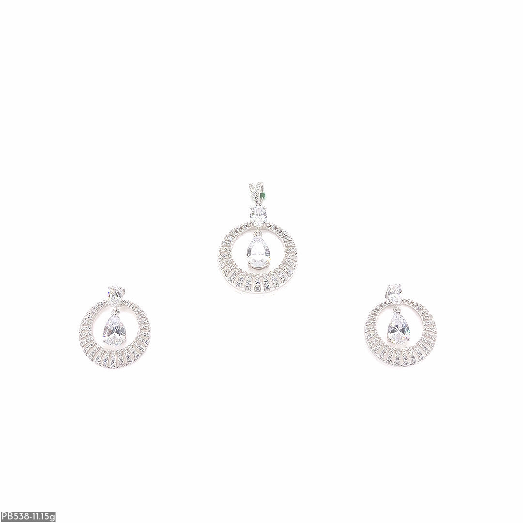 Round Hanging Pendant & Earring ( PB538 )