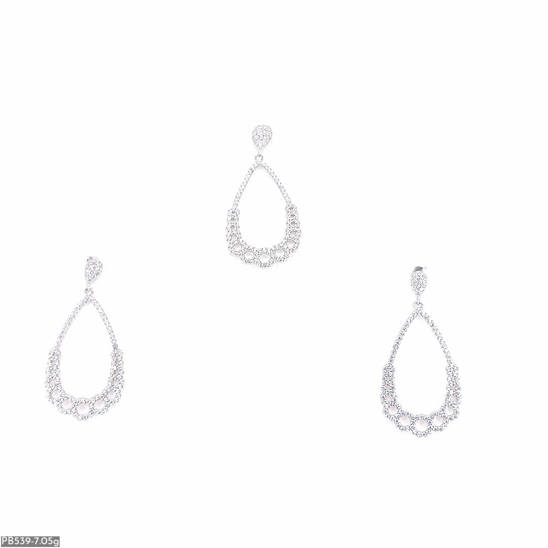Half Oval Shape Pendant & Earring ( PB539 )