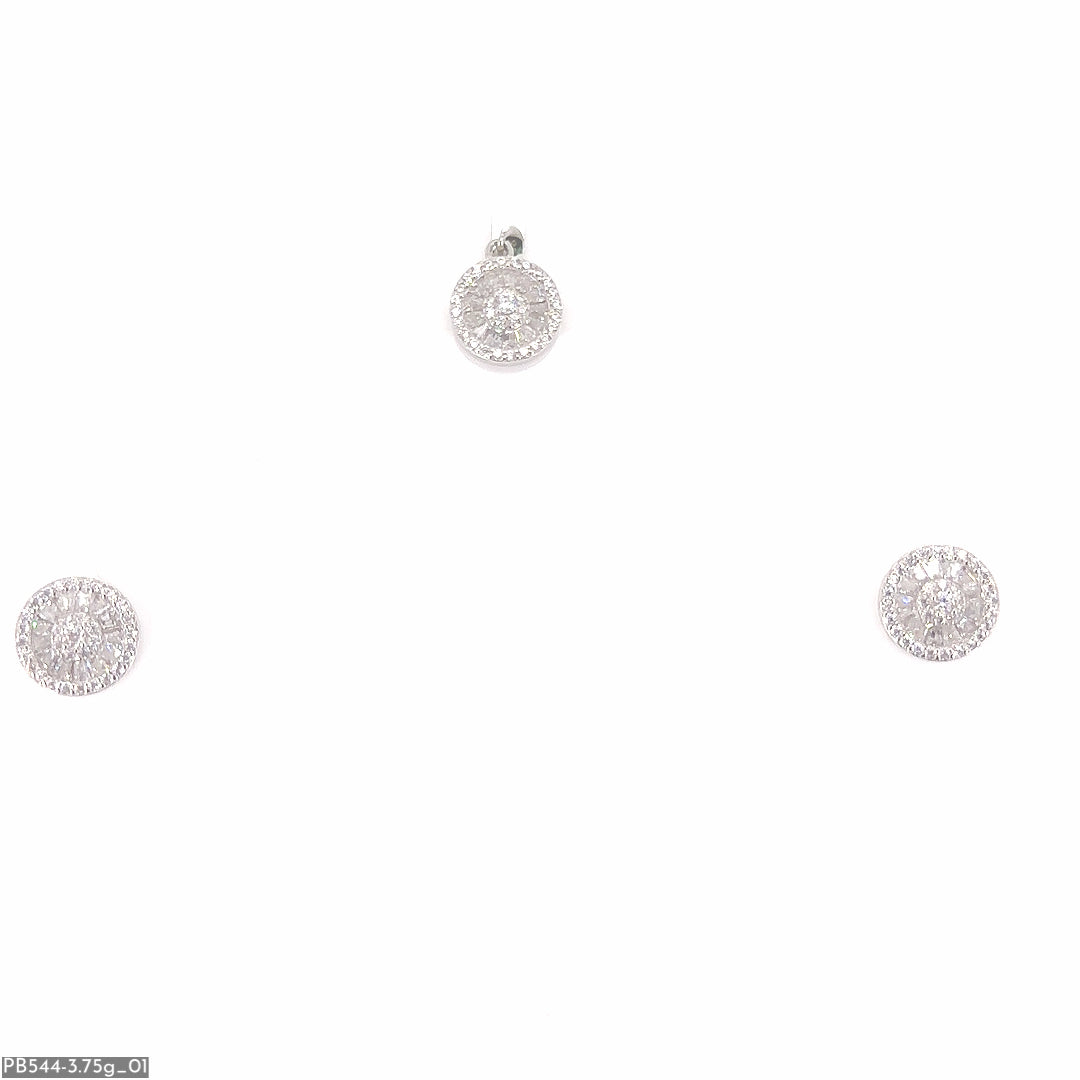 Round Choki Silver Pendant & Earring ( PB544 )