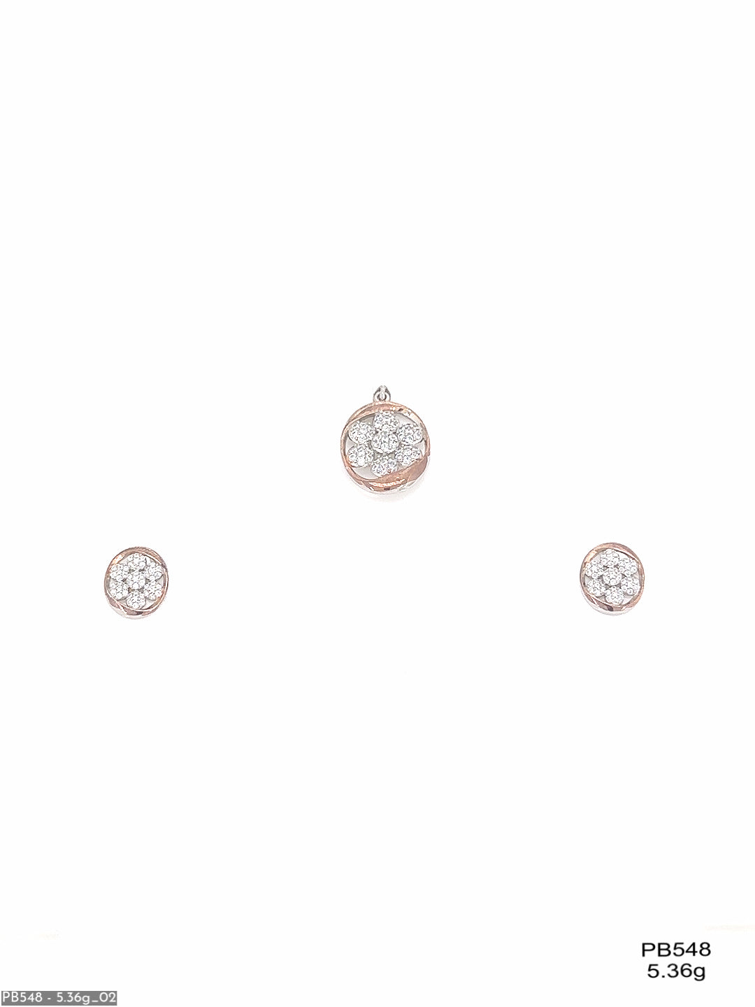 Oval Shape Pendant & Earring ( PB548 )