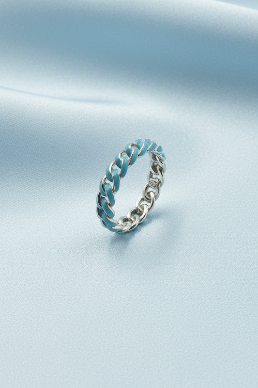 Blue Enamel Ring