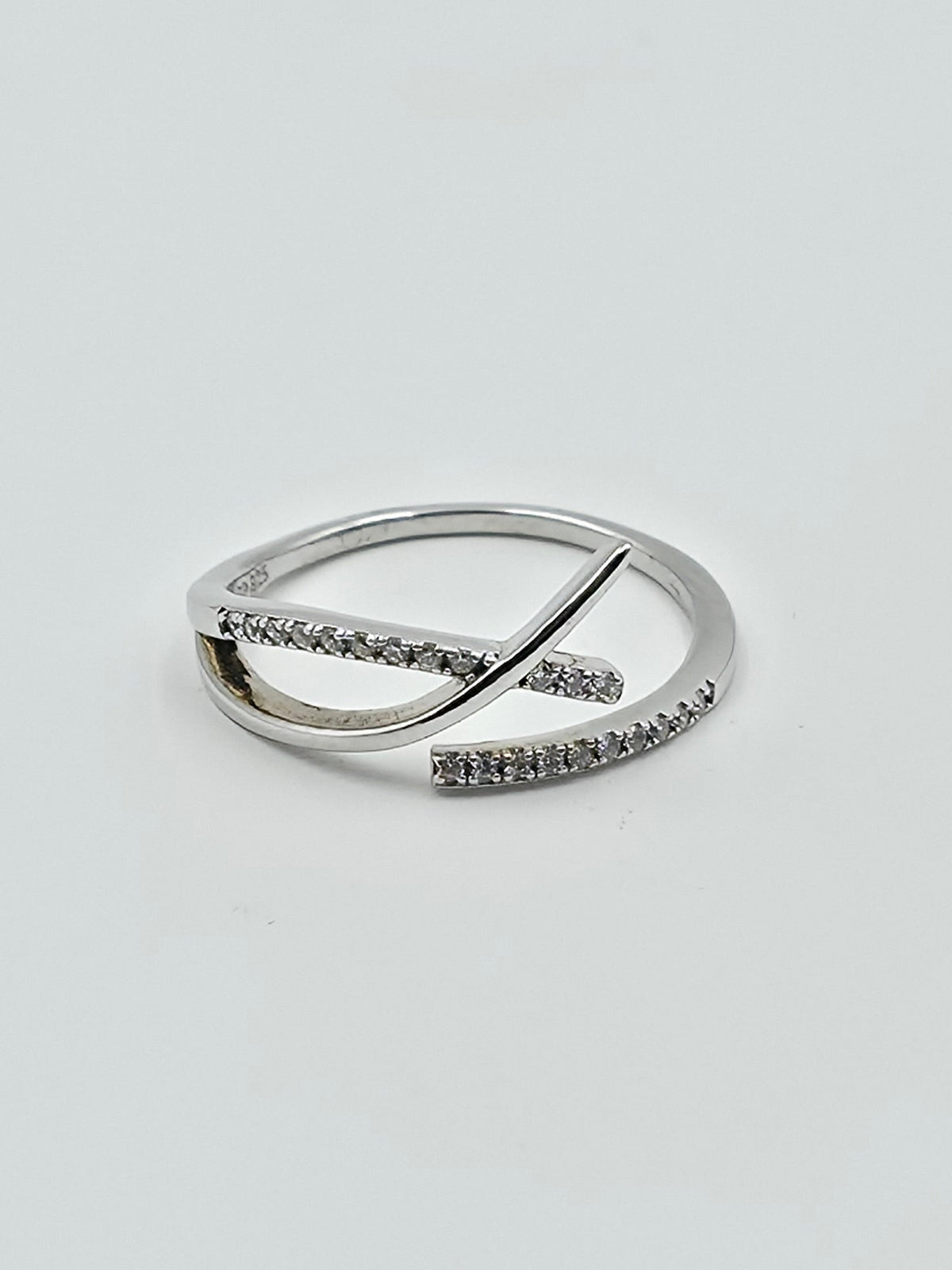 Triple Pave Criss Cross Ring