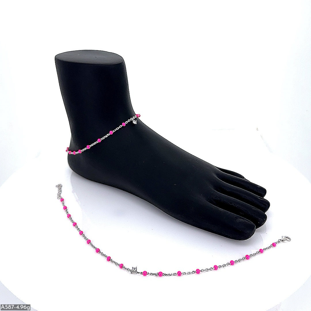 Pink Enamel Anklet ( A587 )