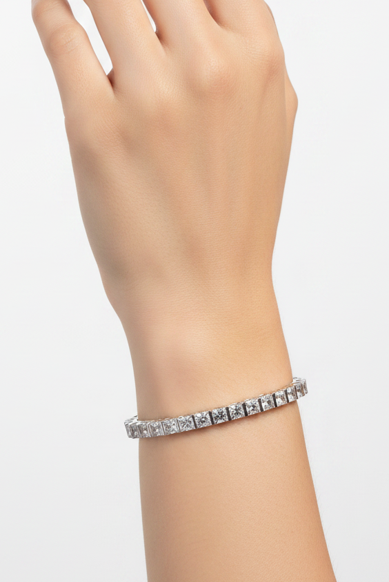 Square Diamond Eternity Bangles